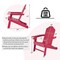 PE Weather Resistant Patio Adirondack Chair with Cup Holder and Wide Seat Perfect for Garden